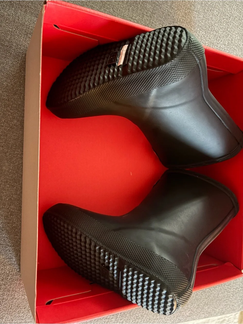 Hunter Kids First Classic Rain Boots - Black with Red Trim